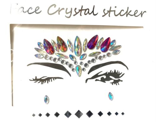 Festival Face Gems And Crystal Jewelry Stick On Red And Multicolor