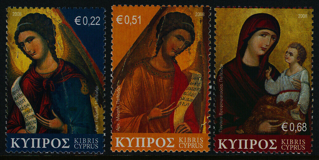 Cyprus 1102-4 Mnh Christmas, Art, Icons