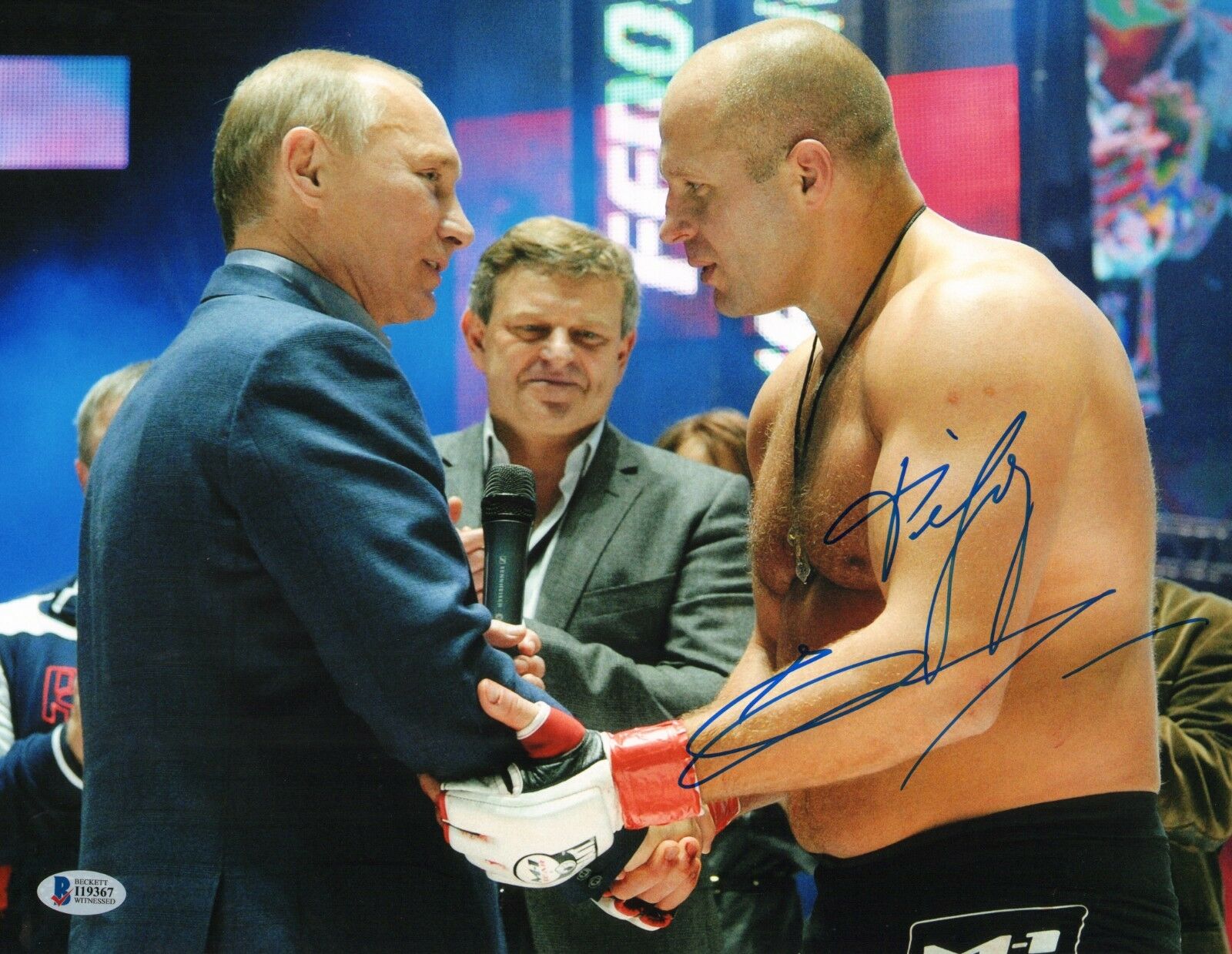 Fedor Emelianenko Signed 11x14 Photo Bas Coa Autograph Picture W/ Vladimir Putin