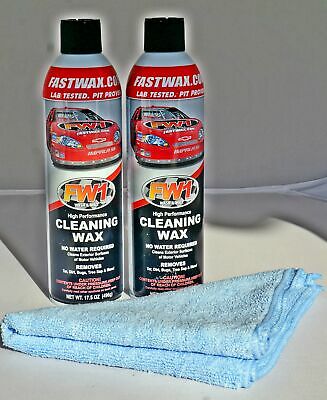 Fw1 Fast Wax Carnauba Waterless Wash & Wax Cleaning Polish 17.5oz 2 Pack 1 Micro